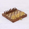 Acacia Wood Velvet Chess Set with Playing Pieces and Storage - Royal Pastime