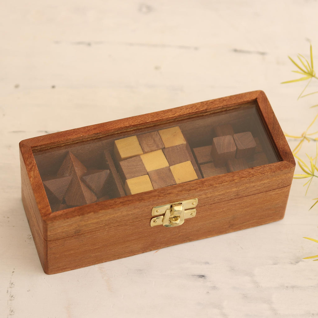 Acacia Wood Puzzles (Boxed Set of 3) - Triple the Fun
