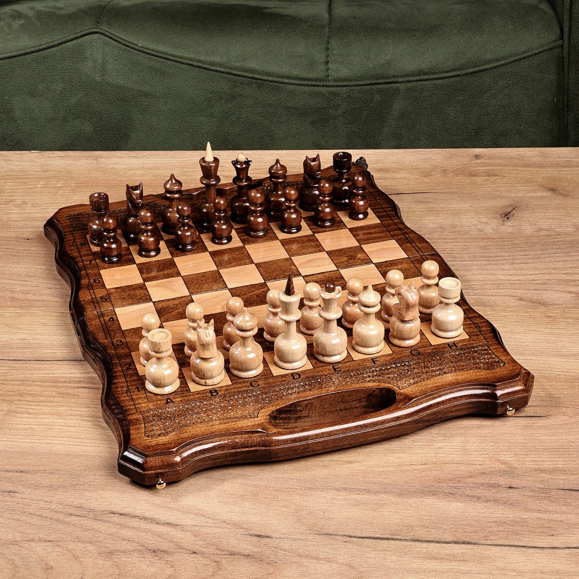 Armenian Handcrafted Wood Chess & Backgammon Board Game Set - Double the Excitement