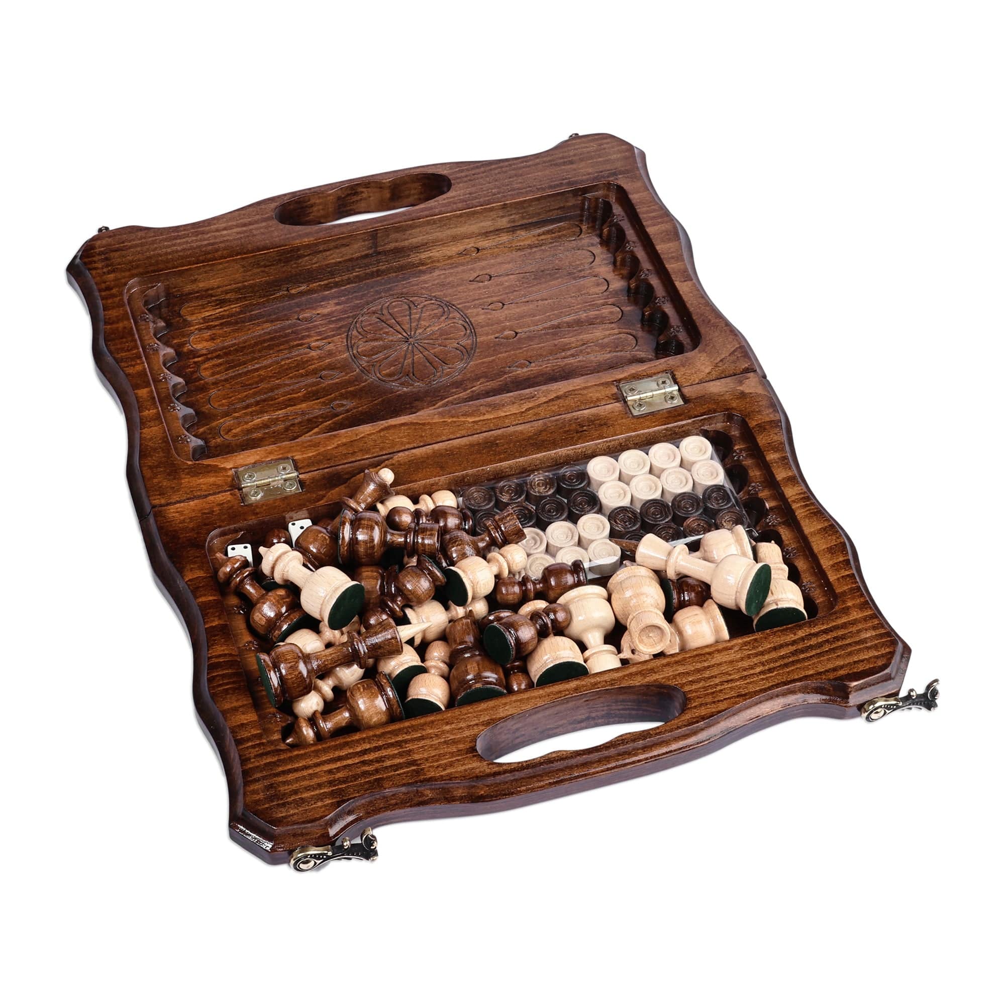 Armenian Handcrafted Wood Chess & Backgammon Board Game Set - Double the Excitement