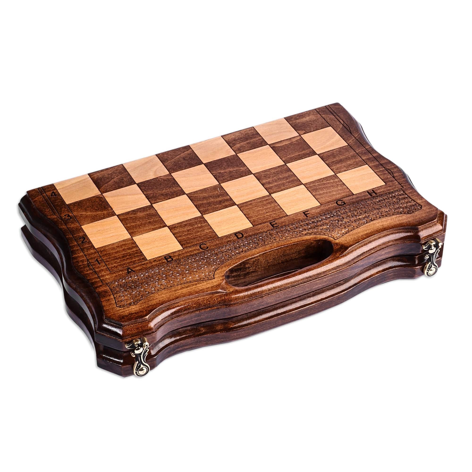 Armenian Handcrafted Wood Chess & Backgammon Board Game Set - Double the Excitement
